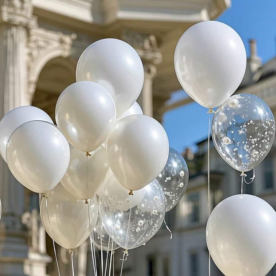 białe balony 20-pack