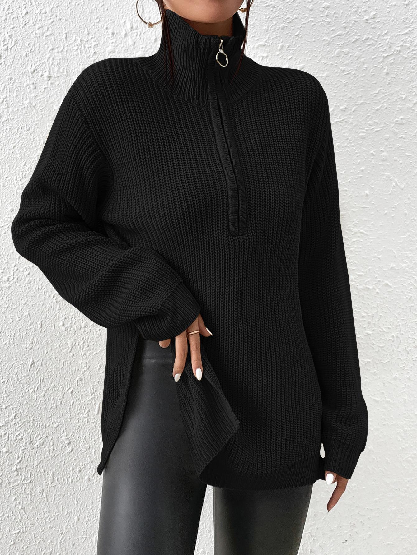 CZARNY SWETER ROZCIĘCIA ZIP