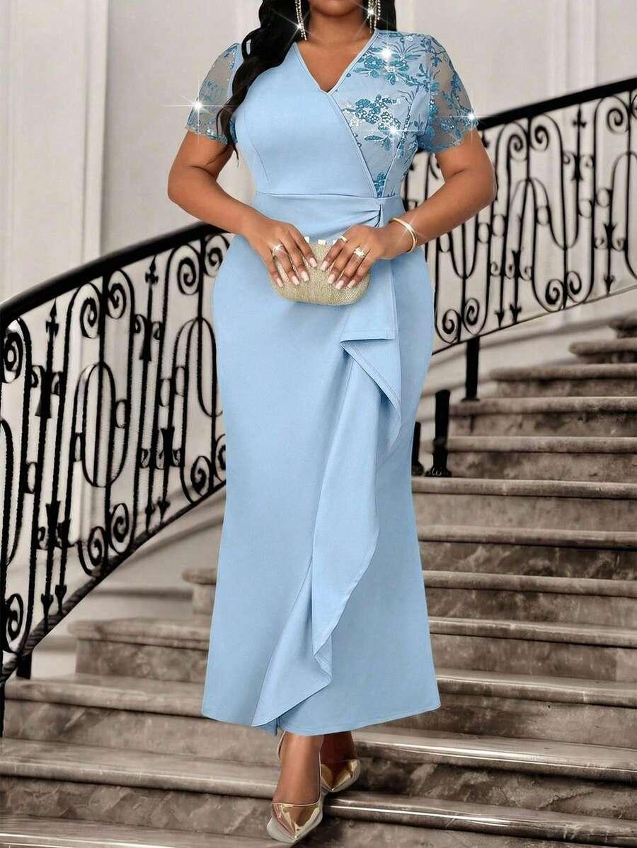 NIEBIESKA MAXI SUKIENKA