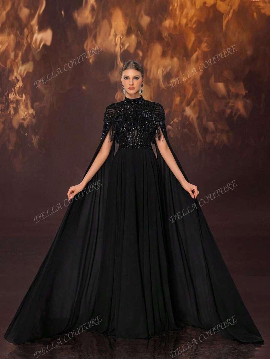 CZARNA MAXI SUKIENKA