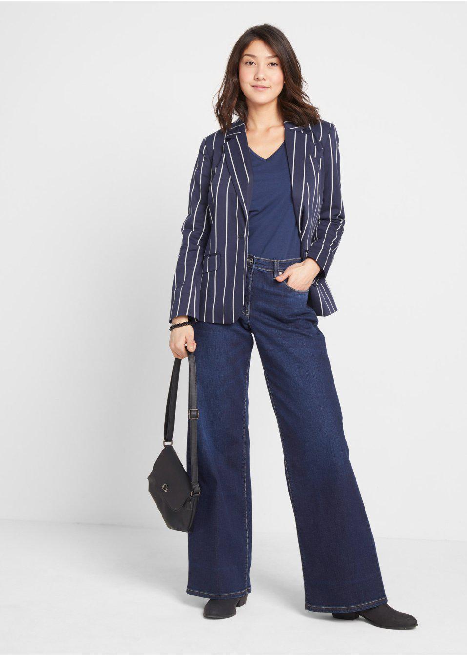 NIEBIESKIE SPODNIE JEANS PROSTA NOGAWKA 