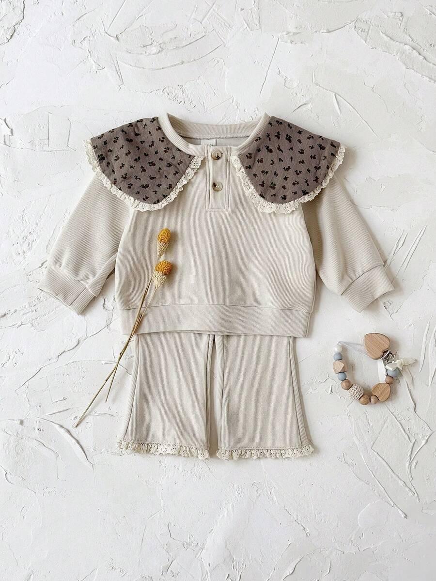 komplet bluza spodnie koronka
