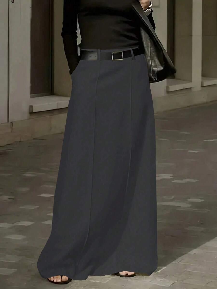 szara maxi spódnica 