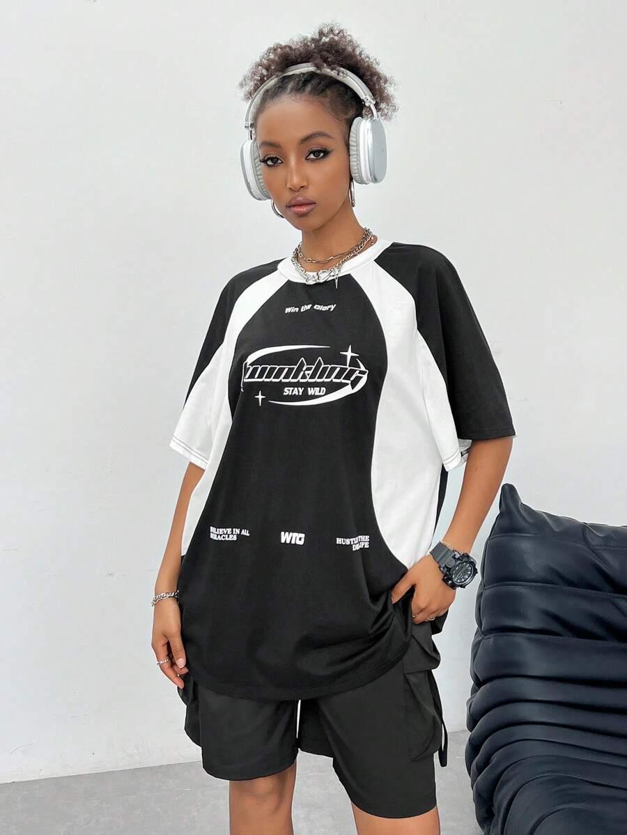 T-SHIRT KONTRAST NAPISY