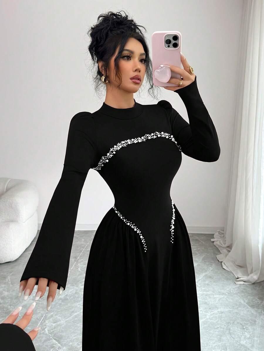 CZARNA MAXI SUKIENKA 