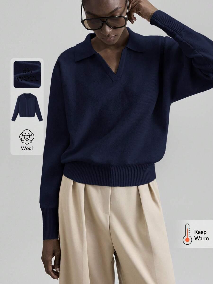 granatowy sweter dzianina 