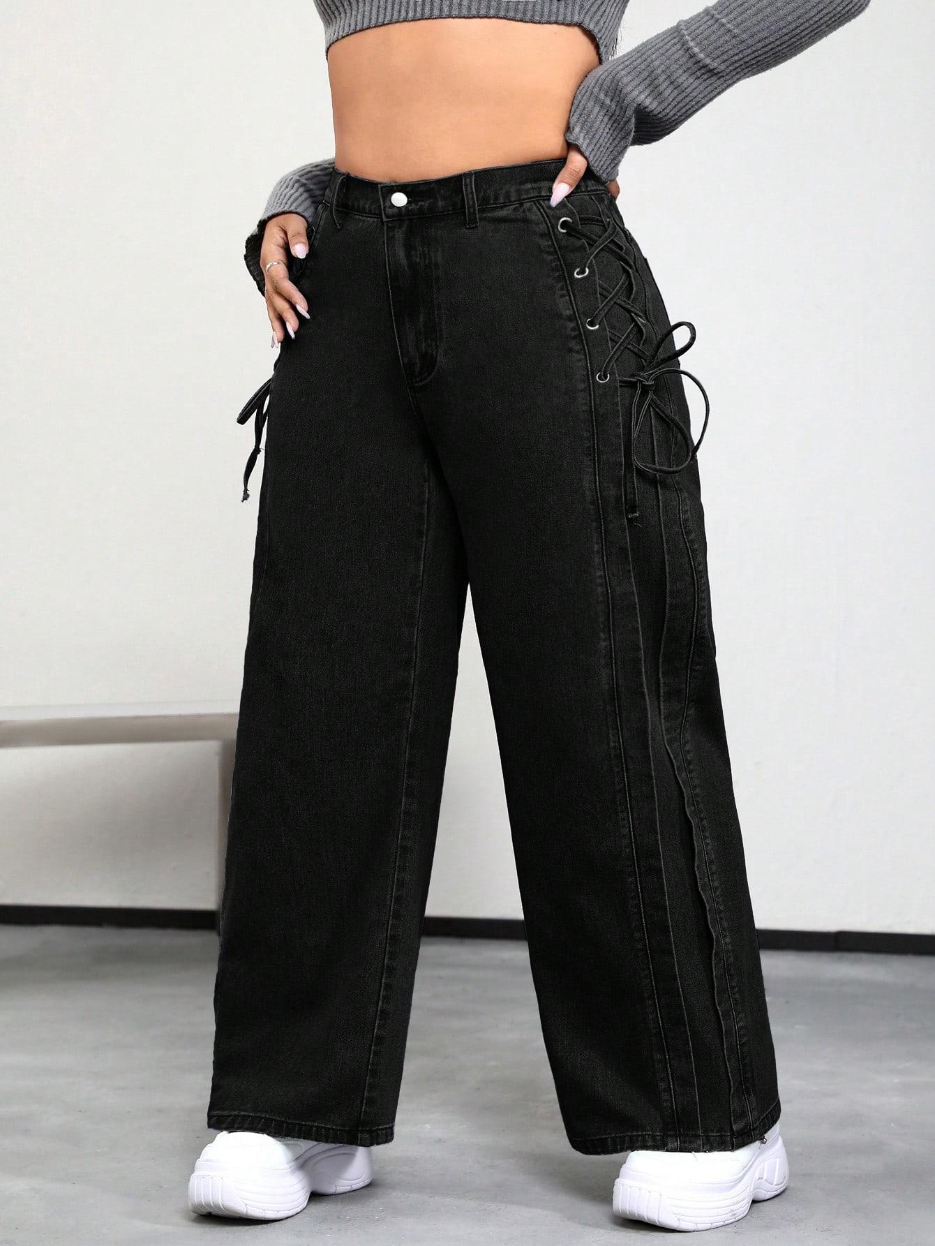 CZARNE SPODNIE JEANS