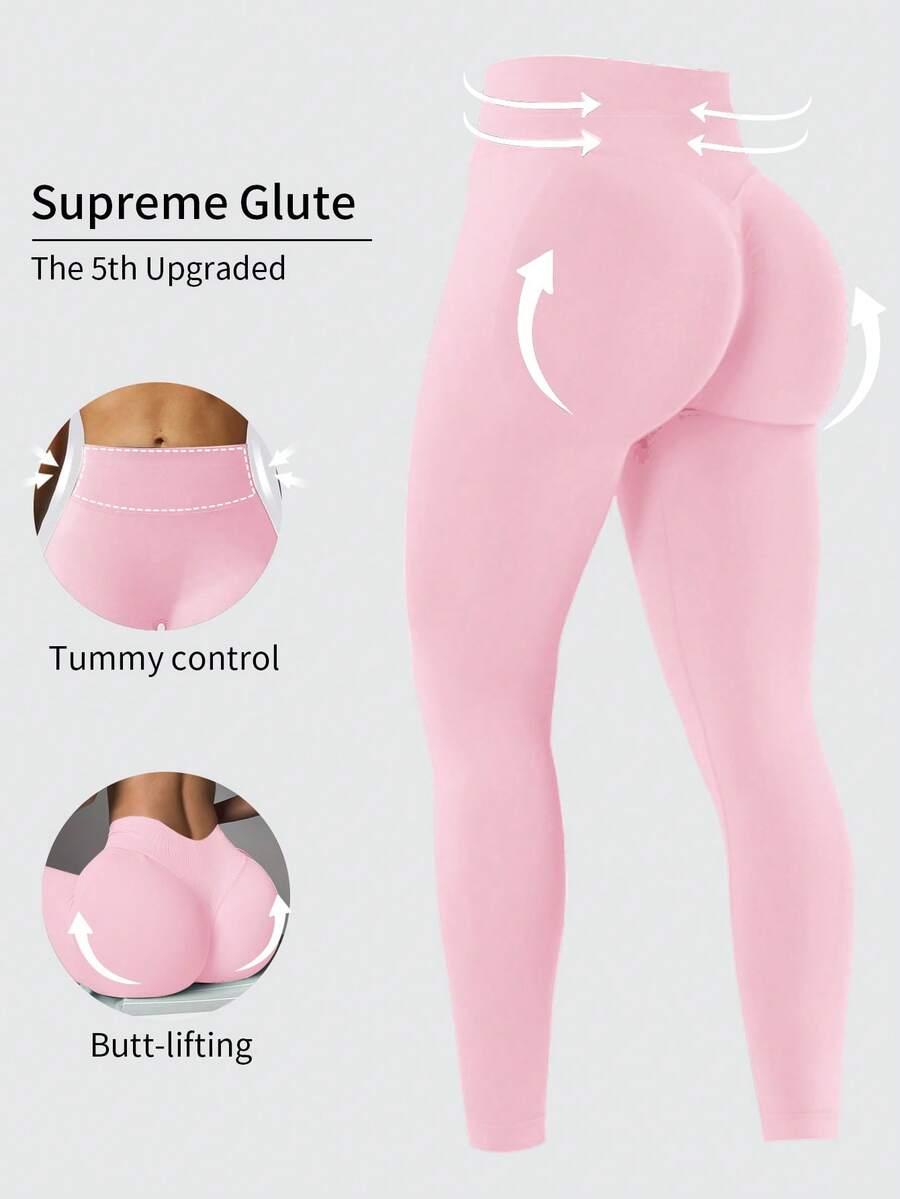 różowe legginsy sportowe