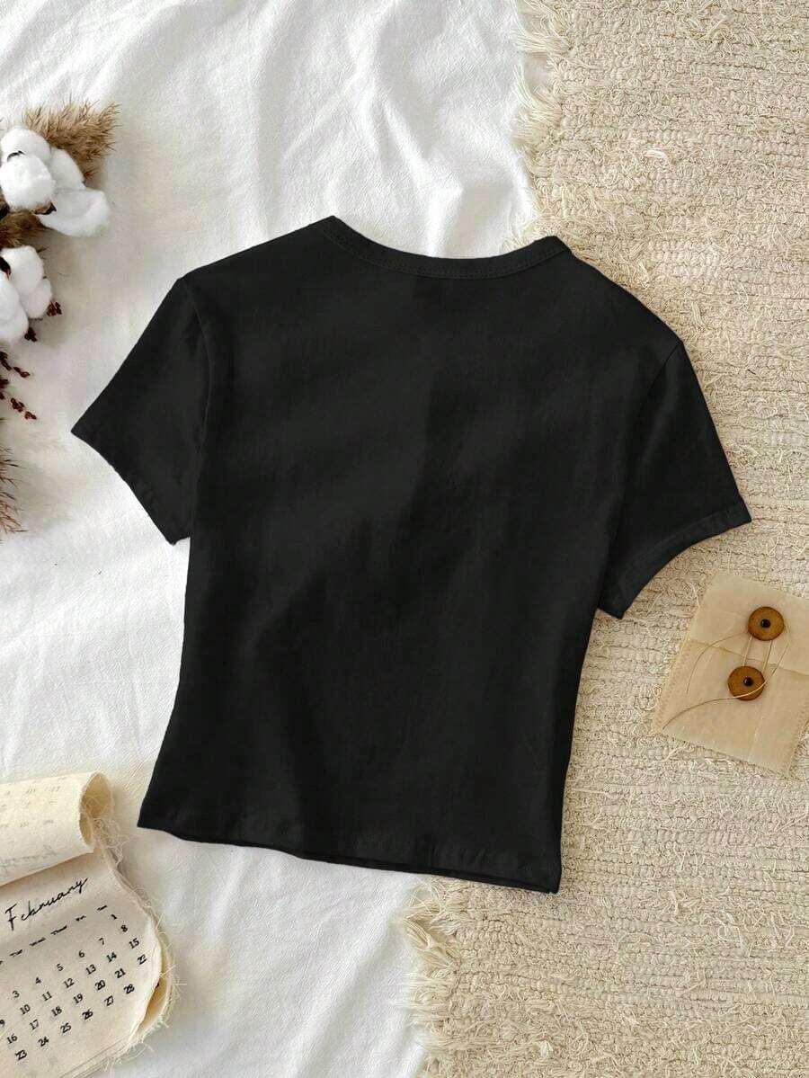 czarny gładki t-shirt