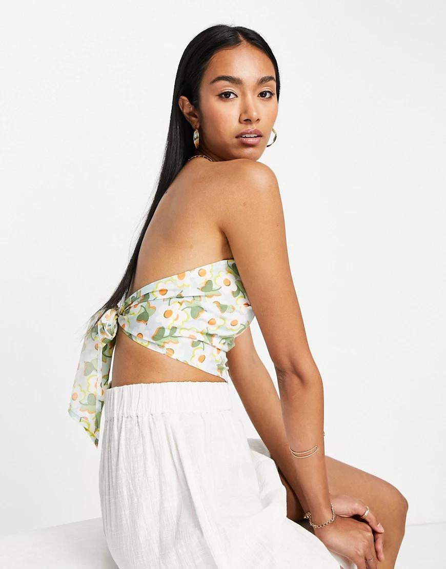 CROP TOP KWIATY print