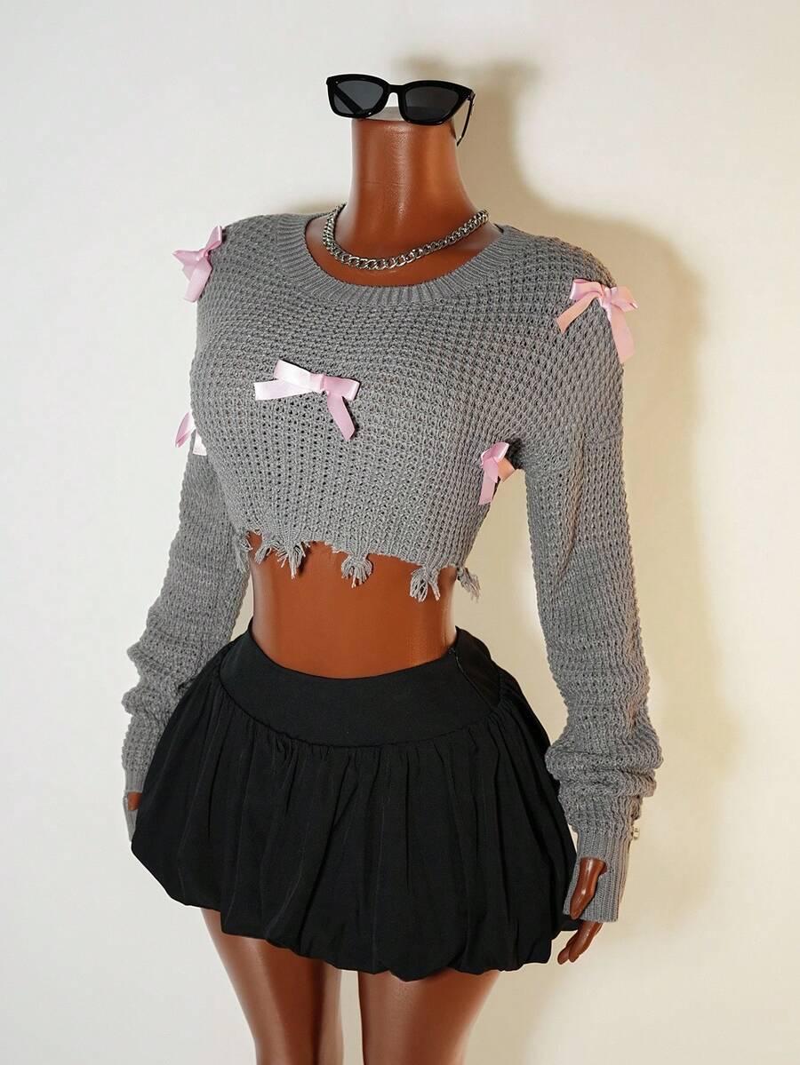 SWETER DAMSKI OKRĄGŁY DEKOLT