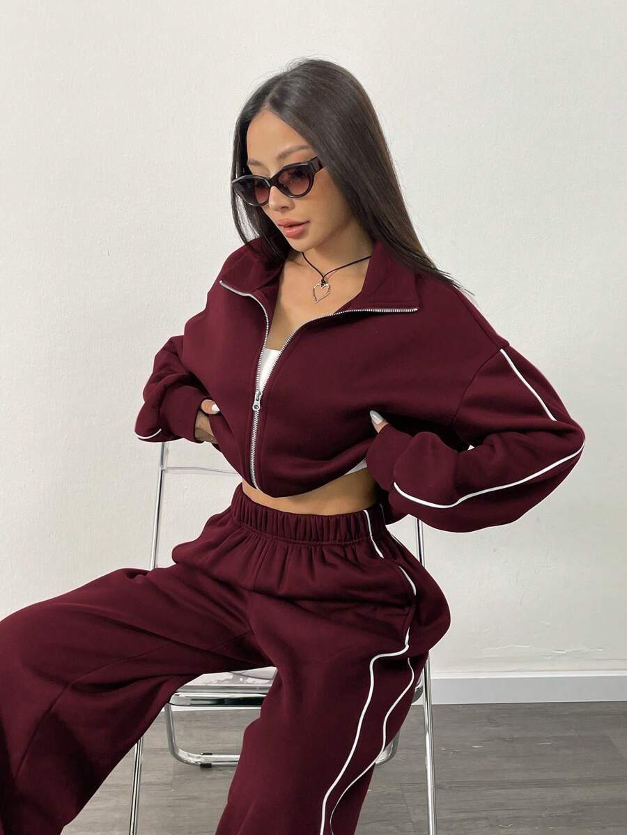 KOMPLET DRESOWY ROZPINANA BLUZA SPODNIE