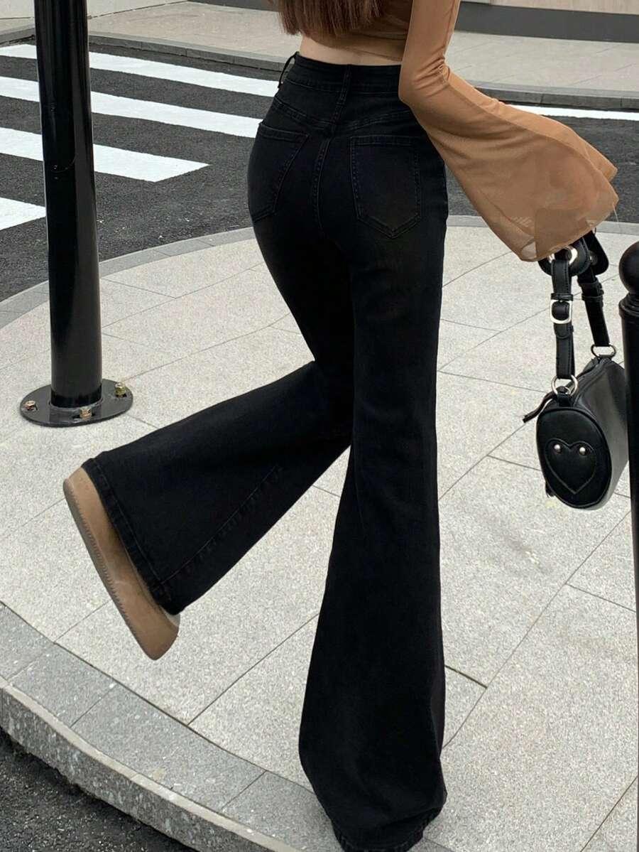 CZARNE SPODNIE JEANS