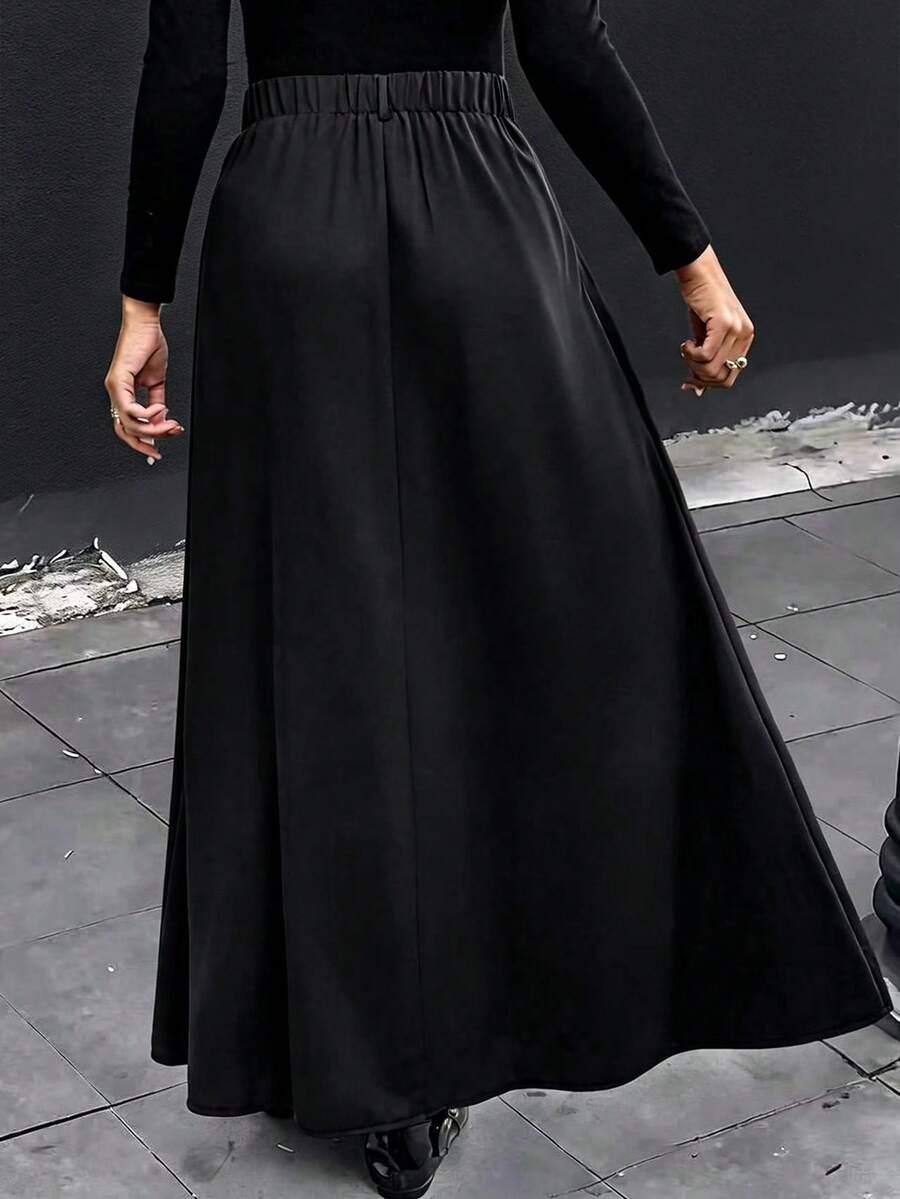 czarna spódnica maxi