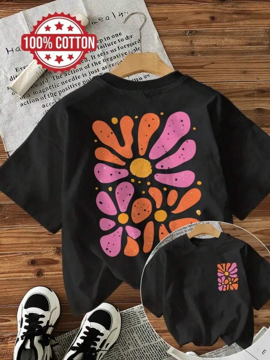 czarny t-shirt nadruk