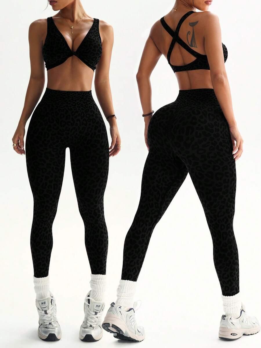 CZARNE LEGGINSY ANIMAL PRINT