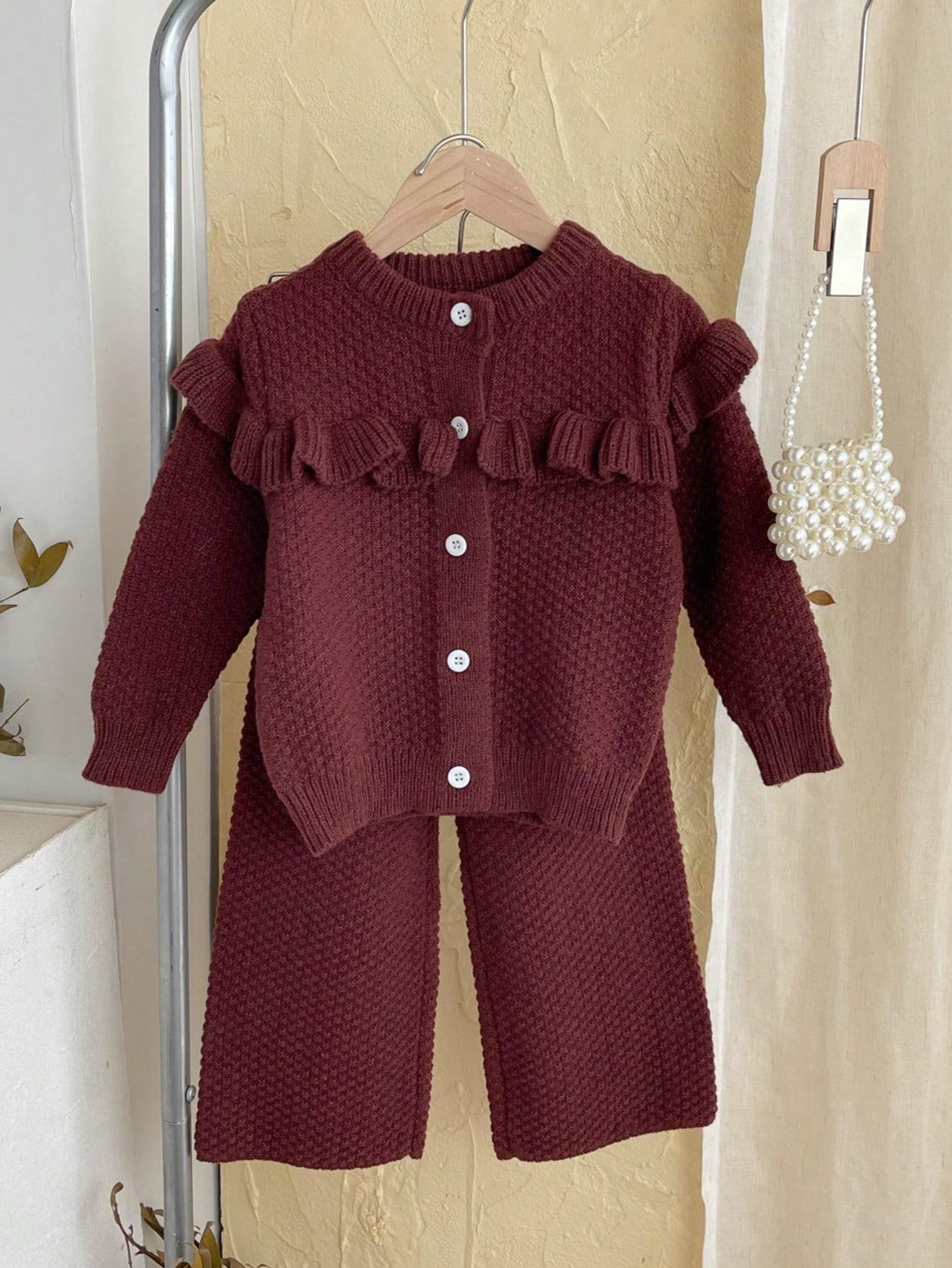 SWETER SPODNIE KOMPLET DZIANINA