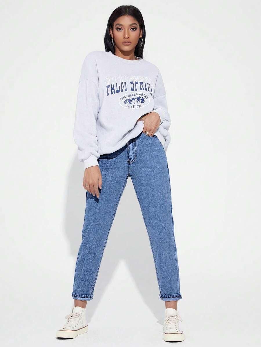 SPODNIE MOM JEANS