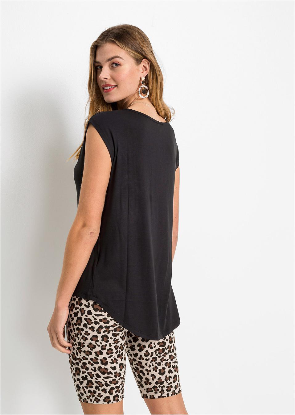 CZARNY T-SHIRT BASIC HAFT SERCE
