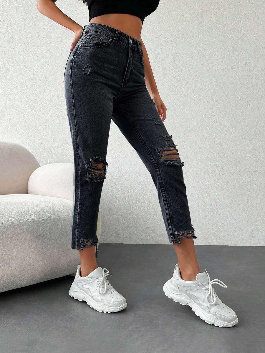 czarne spodnie jeans
