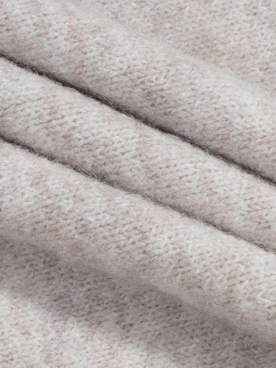 BEŻOWY DZIANINOWY SWETER