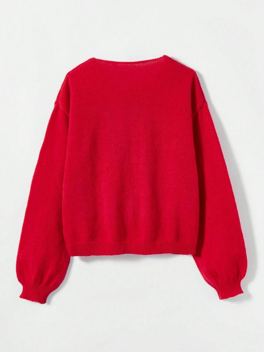 CZERWONY SWETER WIĄZANIE