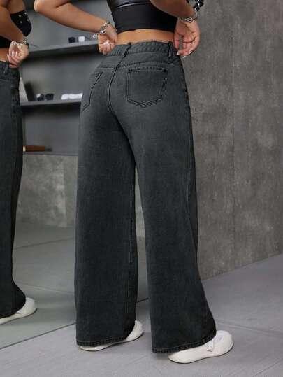 SZARE SPODNIE JEANS 