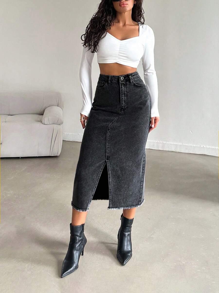 MIDI SPÓDNICA JEANS