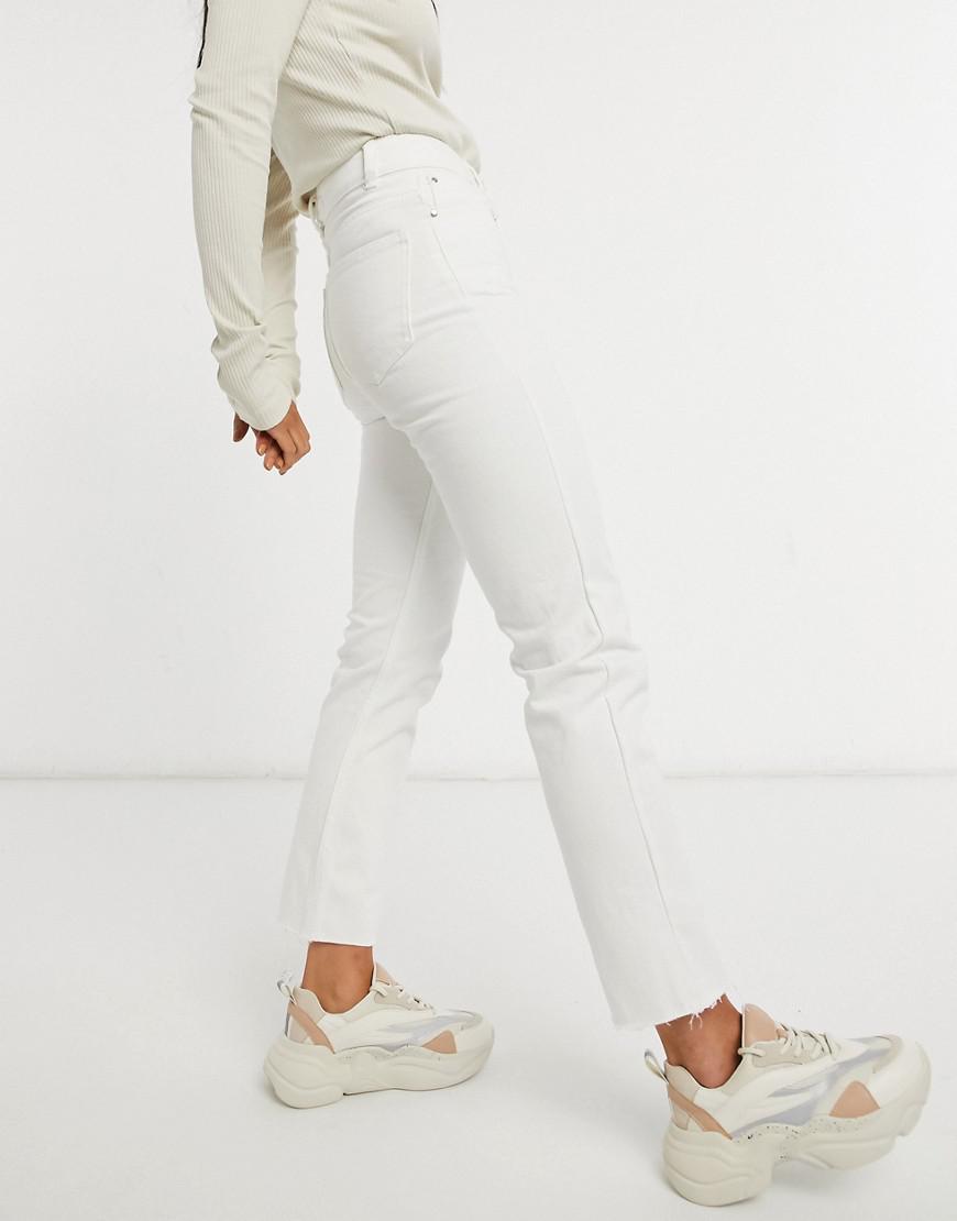 BIAŁE SPODNIE JEANS WYSOKI STAN 