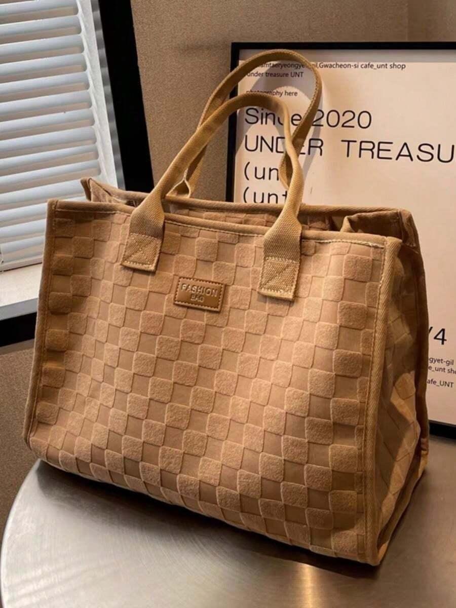 brązowa torebka shopper