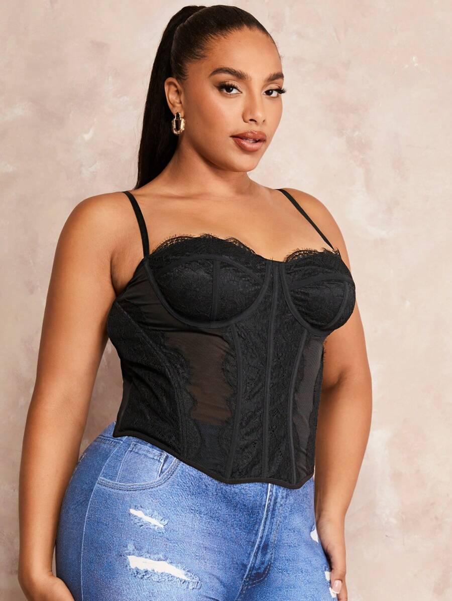 CZARNY TOP GORSET