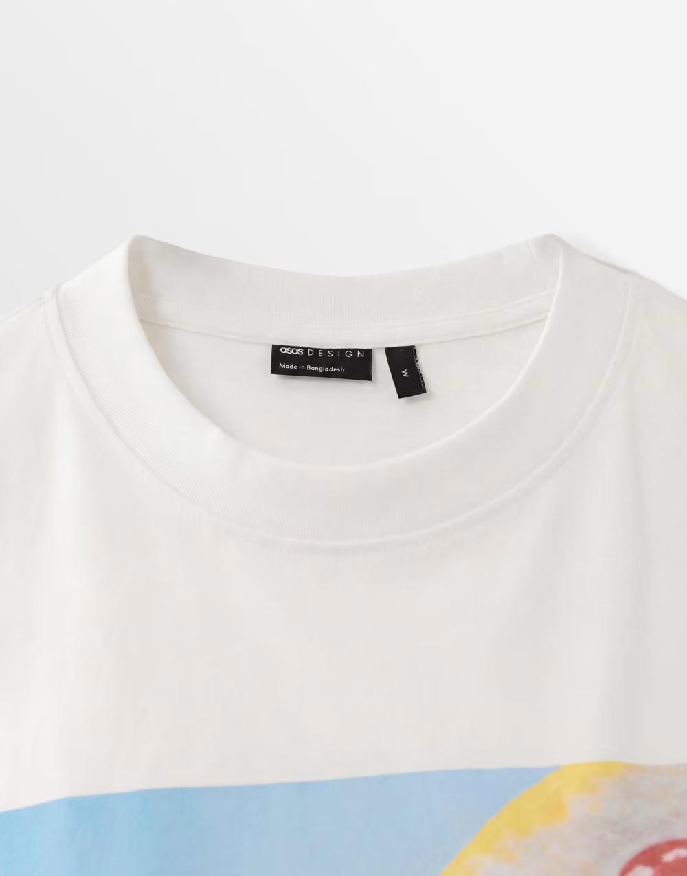biały t-shirt print