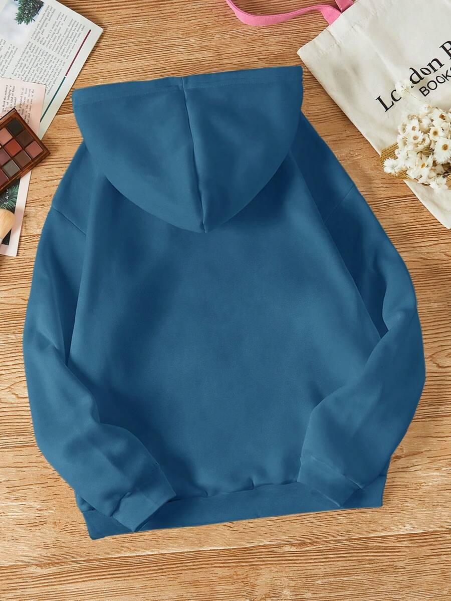 niebieska bluza z kapturem 