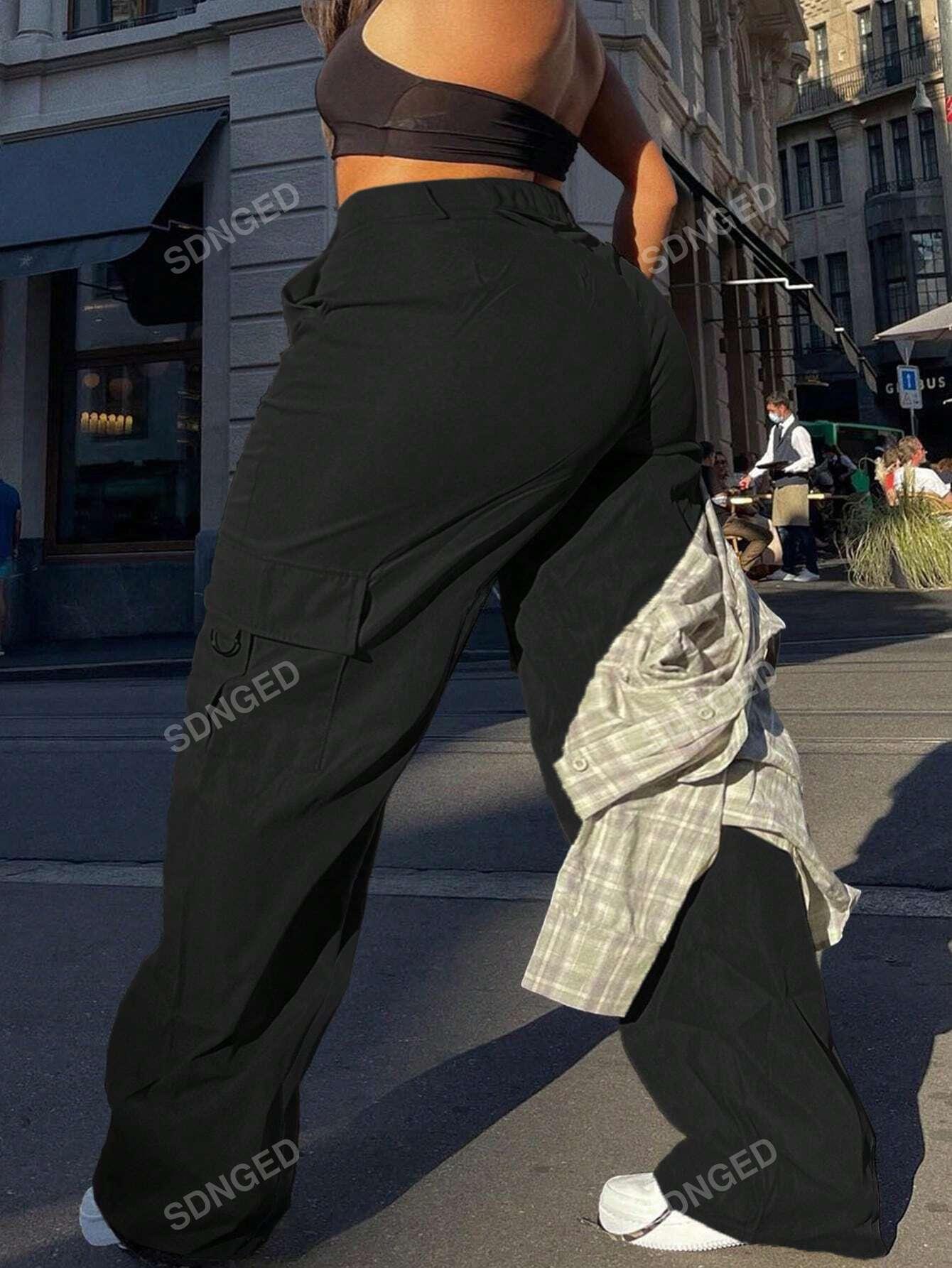 CZARNE SPODNIE WYSOKI STAN