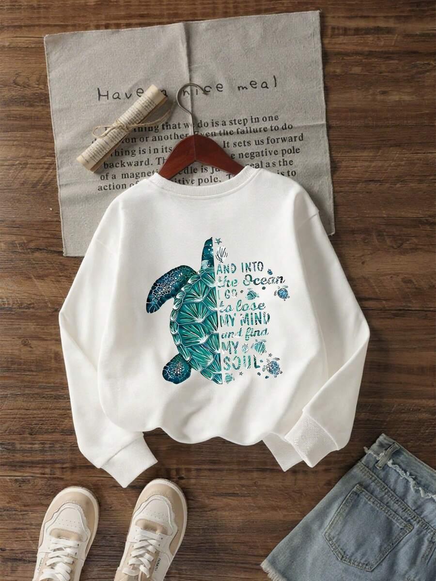 biała bluza nadruk