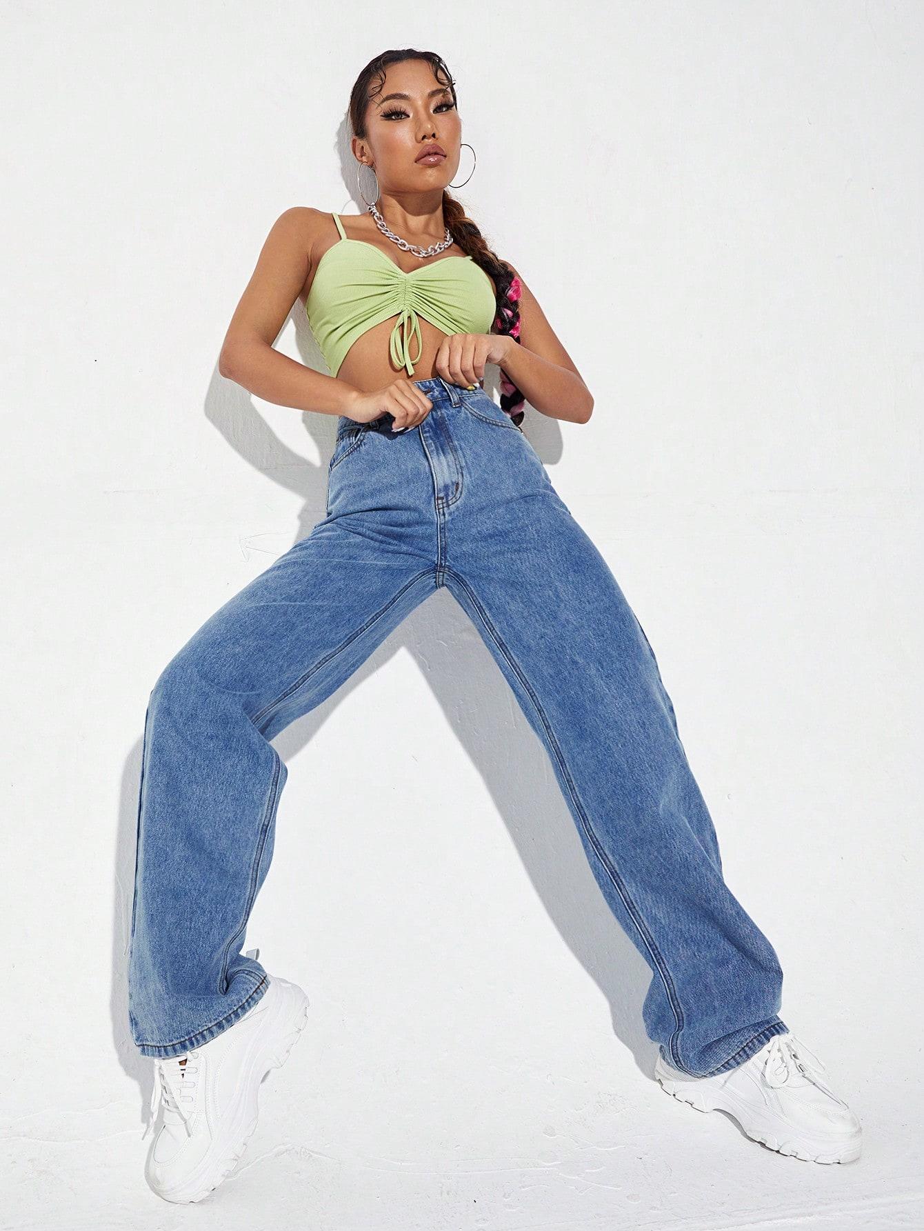 NIEBIESKIE PROSTE JEANSY