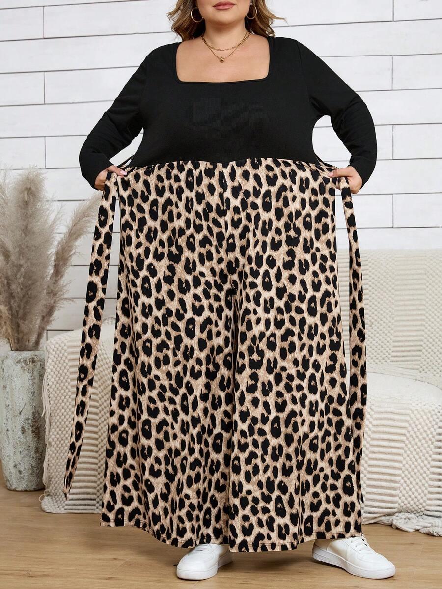 kombinezon długi rękaw animal print 