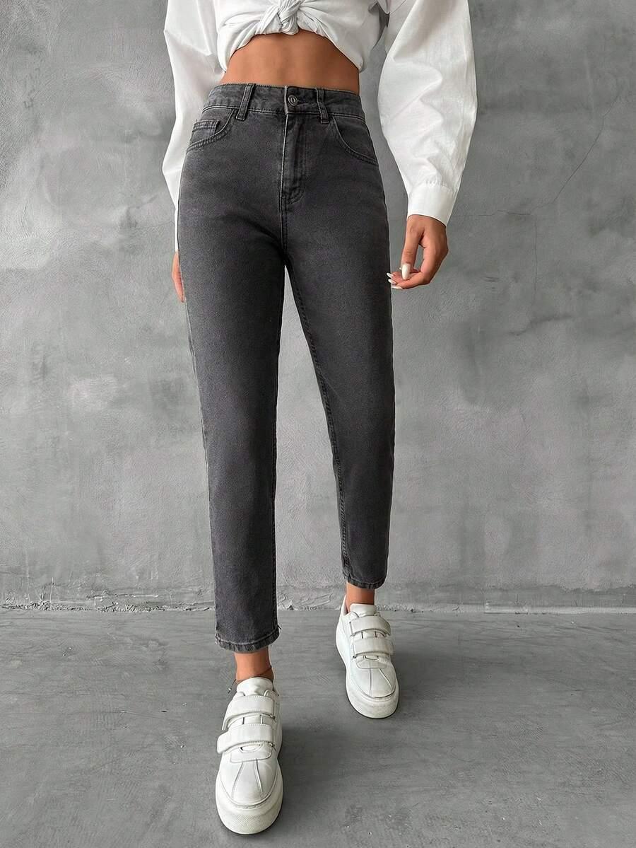 szare spodnie jeans