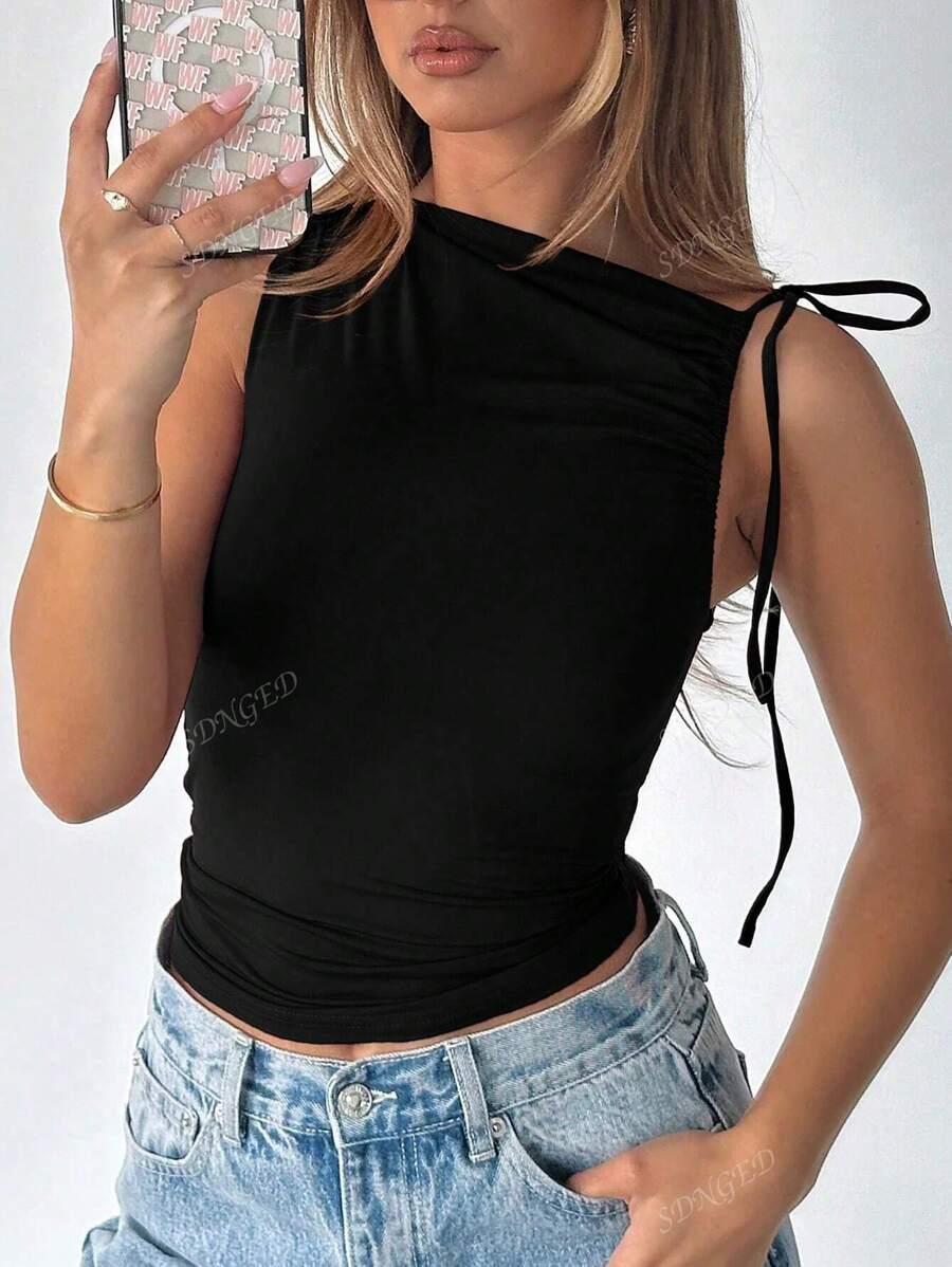 CZARNY TOP CASUAL
