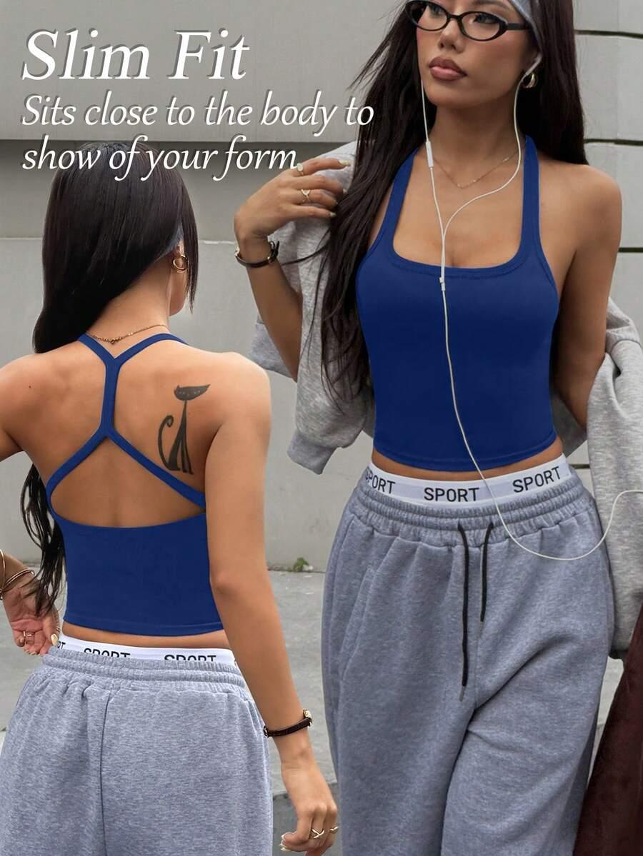 niebieskie sportowy top