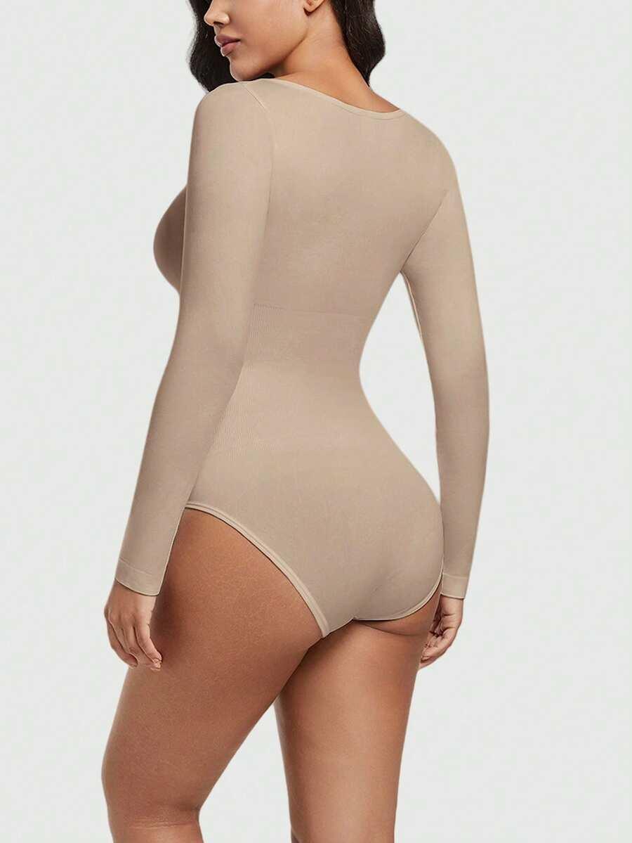 BEŻOWE BODY DŁUGI RĘKAW