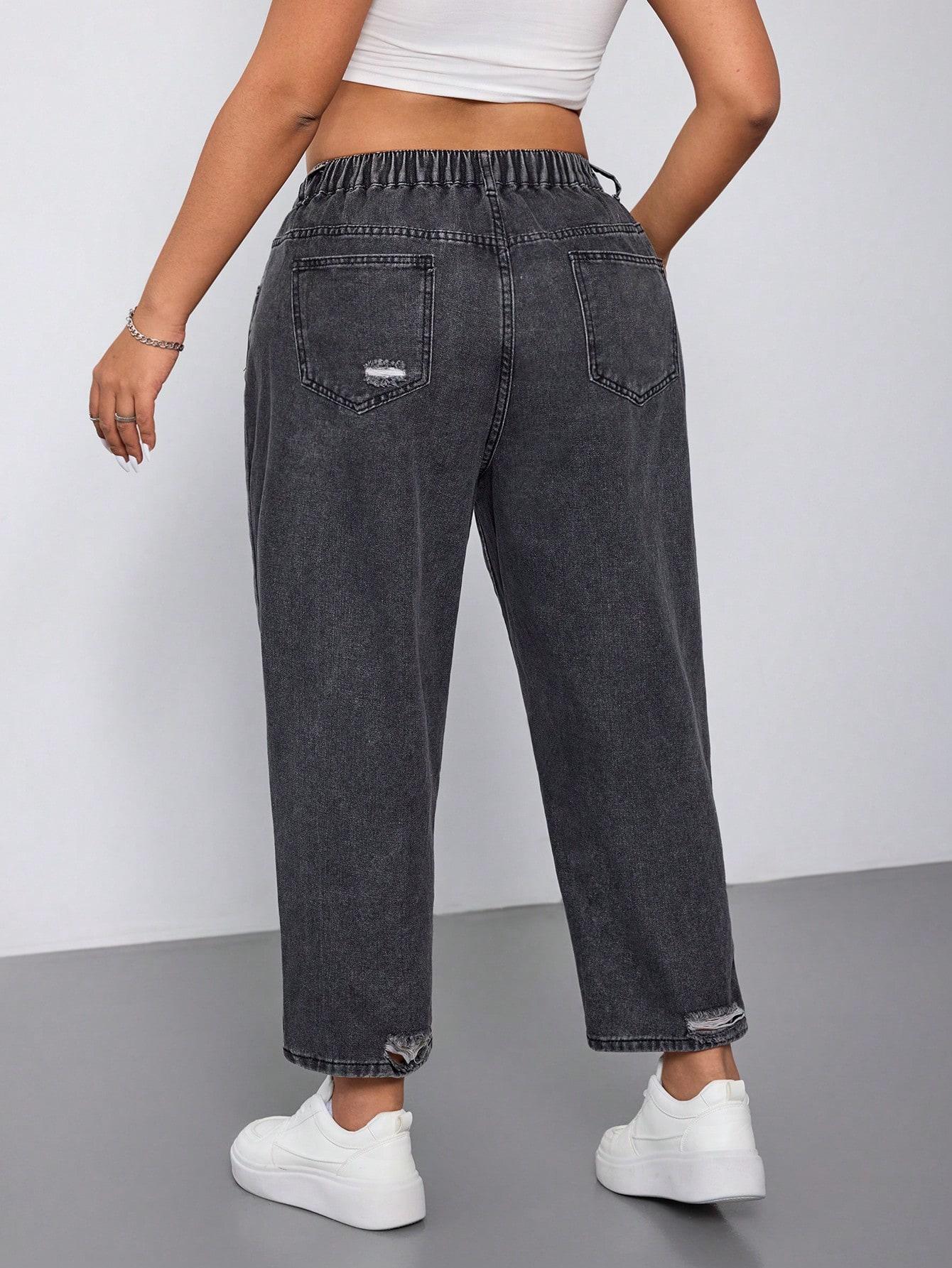 SZARE SPODNIE JEANS