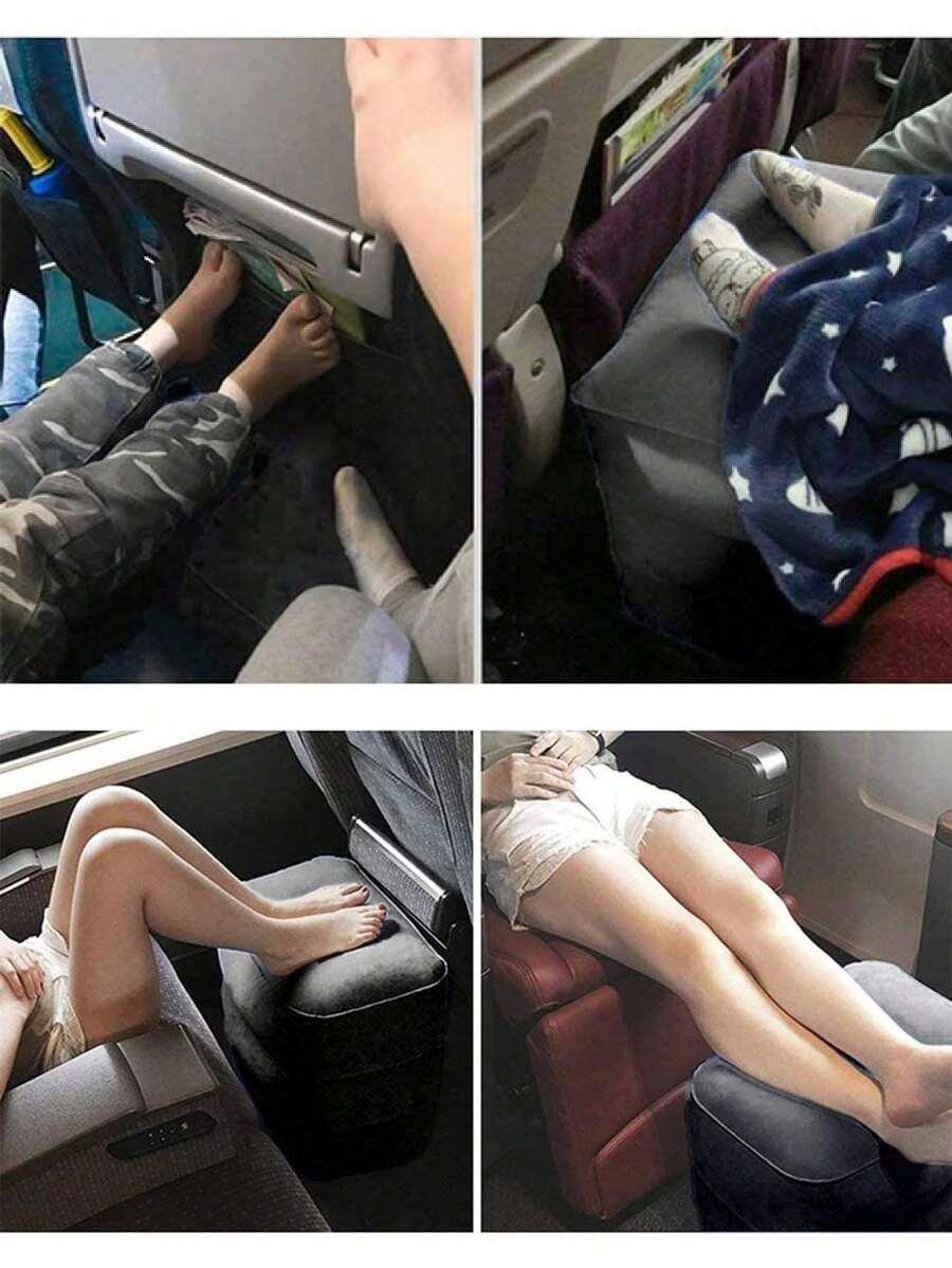 czarna nadmuchiwana poduszka pod nogi
