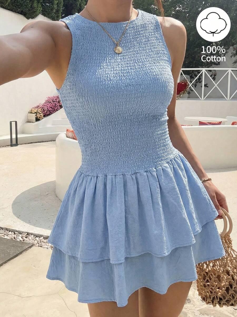 NIEBIESKA MINI SUKIENKA