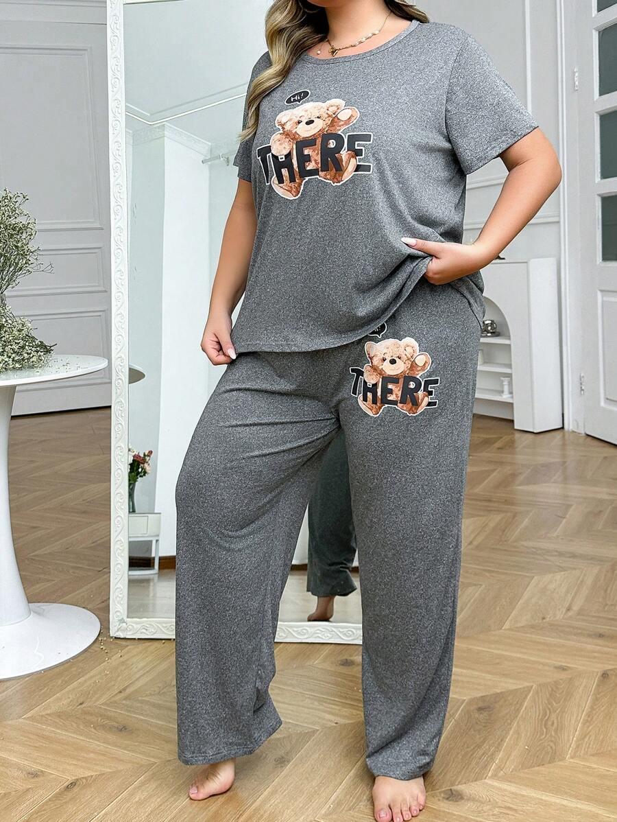 t-shirt spodnie piżama wzór