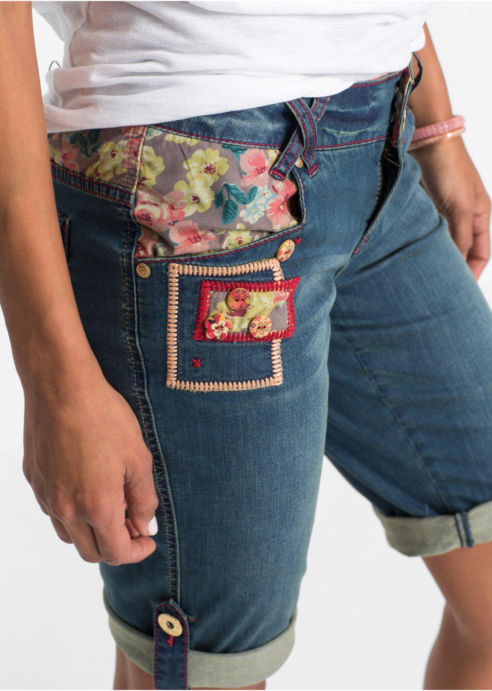 SPODENKI JEANSOWE kwiaty