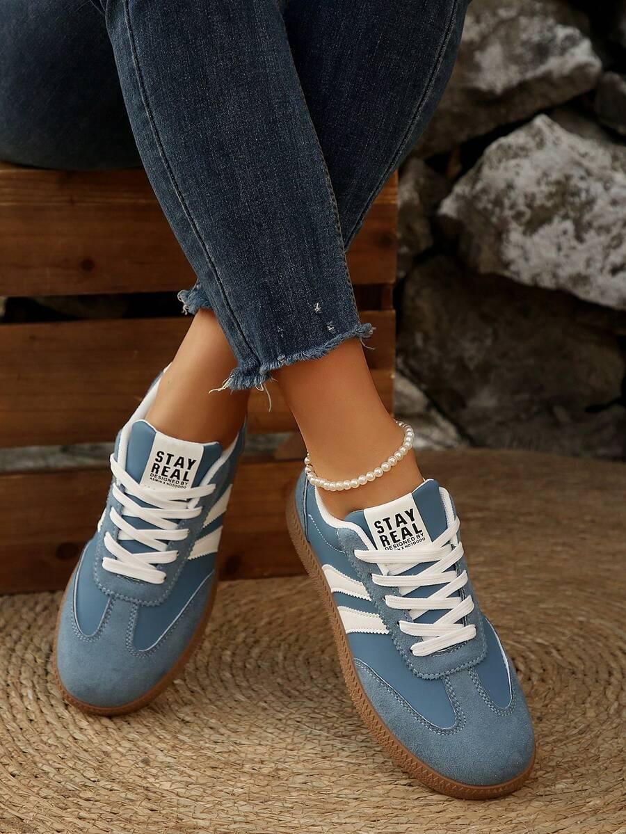 niebieskie trampki casual 