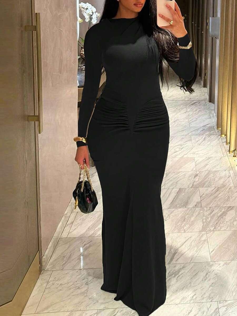 SUKIENKA MAXI BODYCON Z DŁUGIM RĘKAWEM