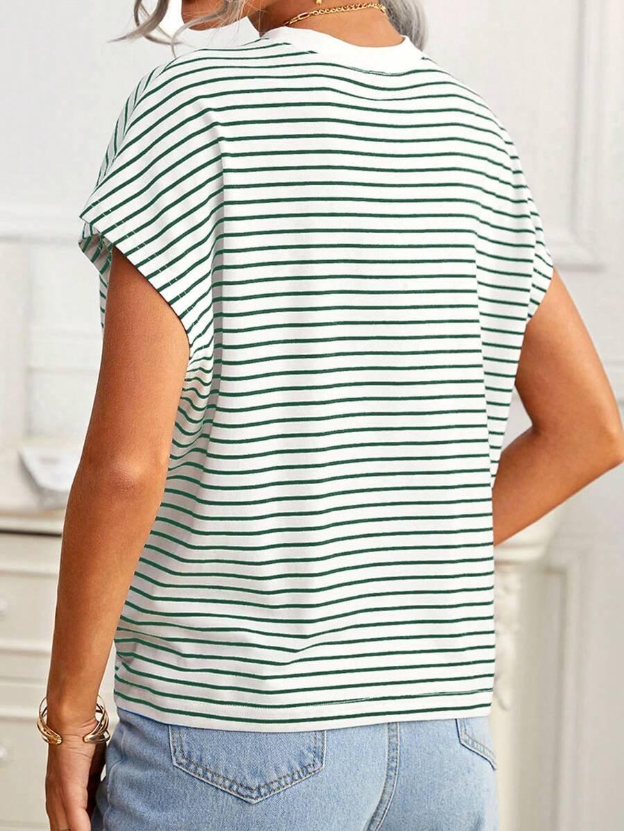 t-shirt z krótkim rękawem paski