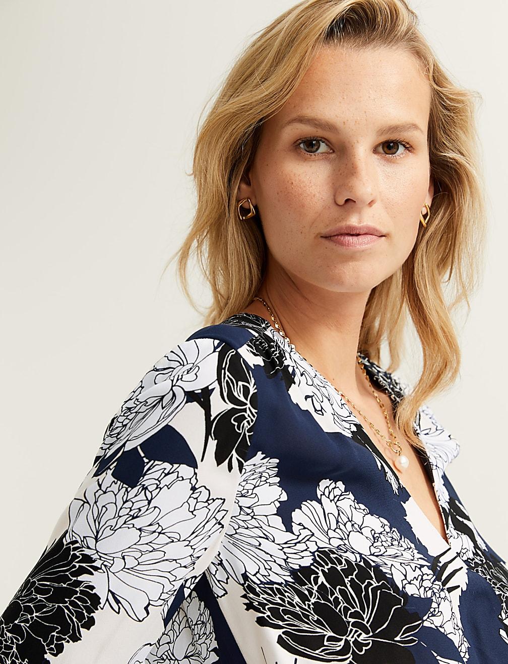 bluzka v-neck wzór T50-2048T-Y4